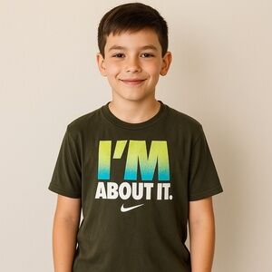 Nike Boys Graphic Tee – Size XL (I’M ABOUT IT. Design)